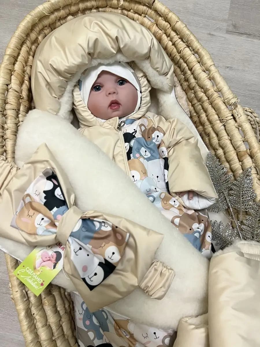 Конверт на выписку новорожденного зимний