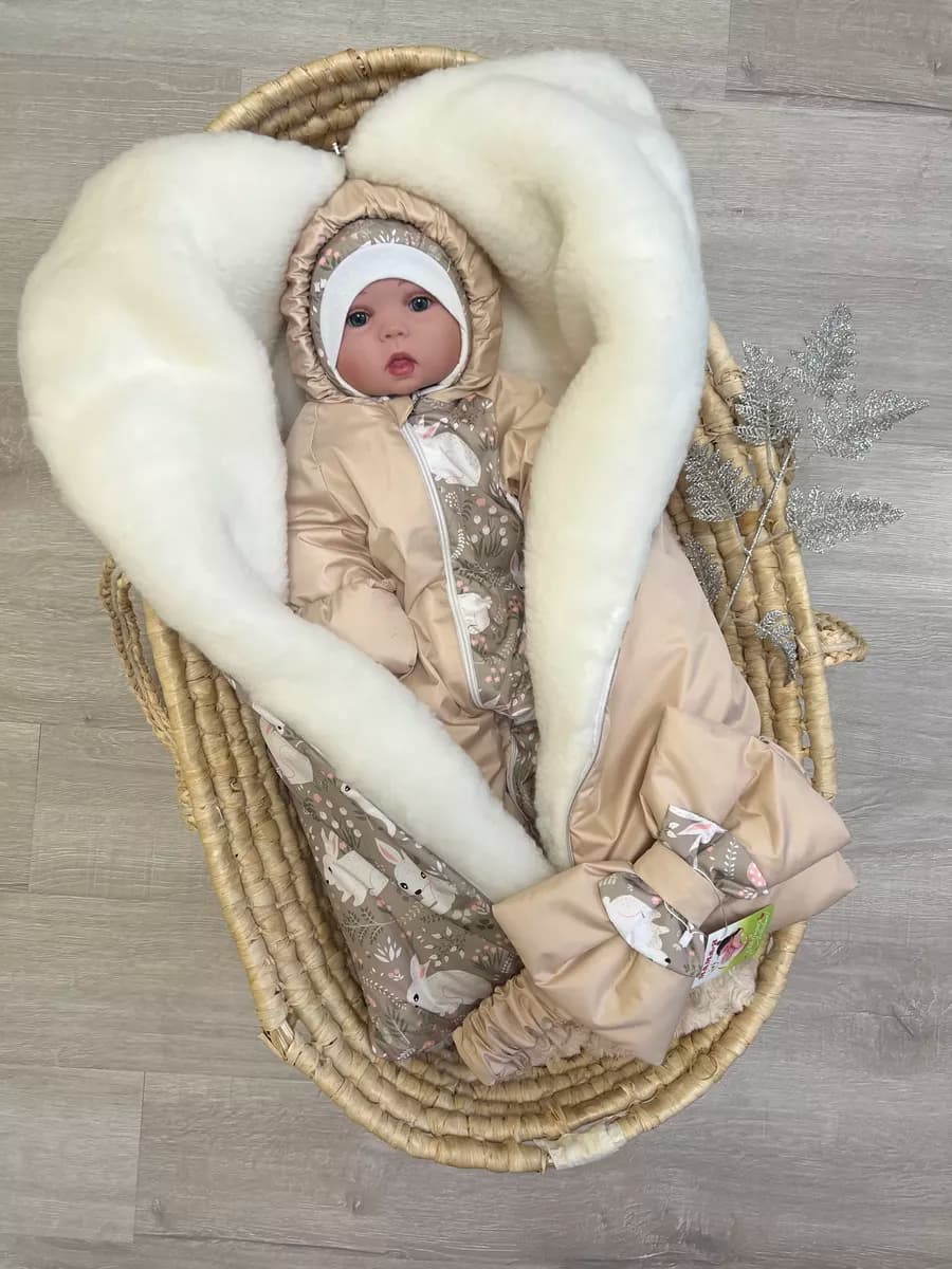 Конверт на выписку новорожденного зимний с одеялом