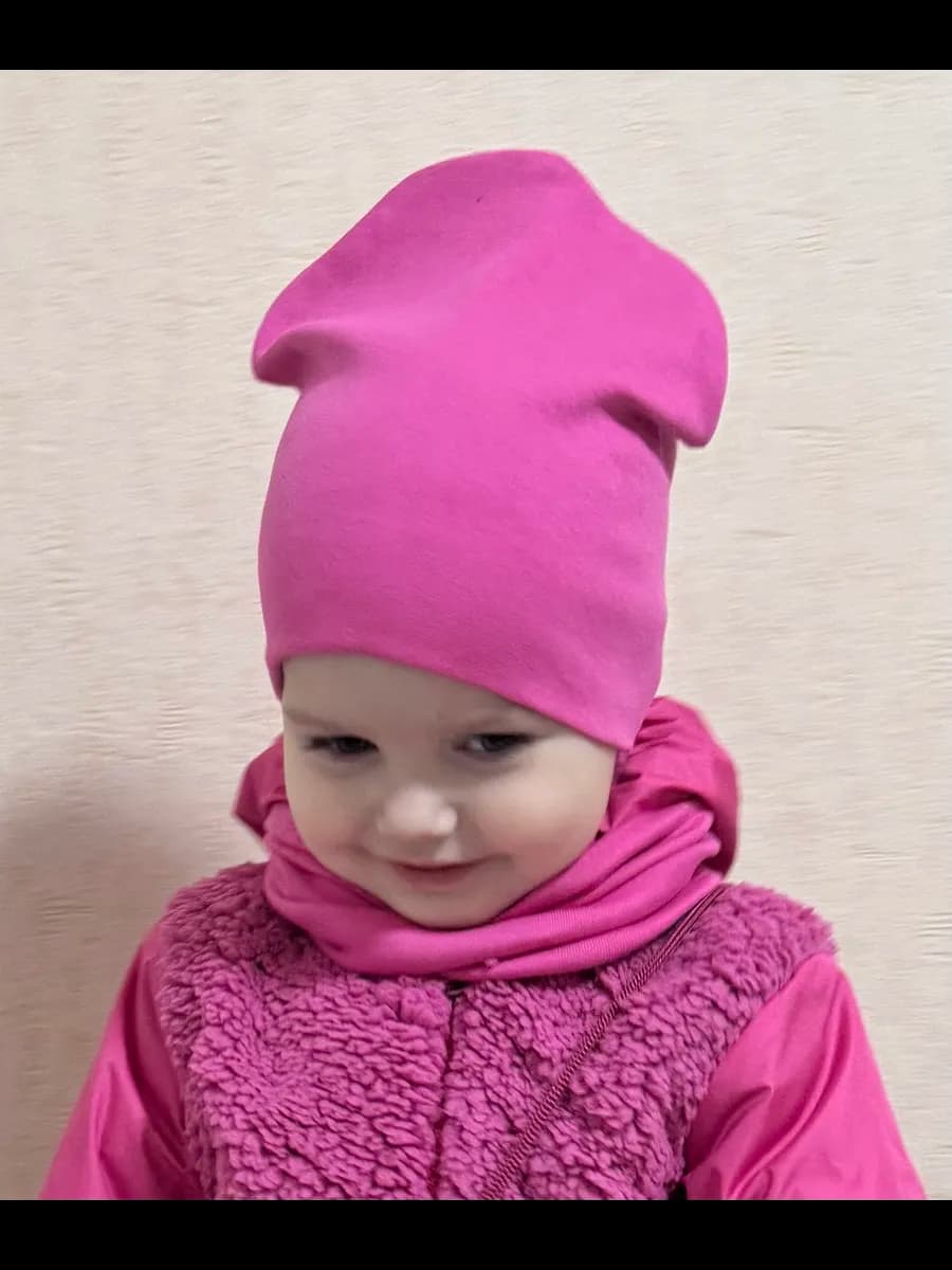 Шапка и снуд для малыша весенняя двойная
