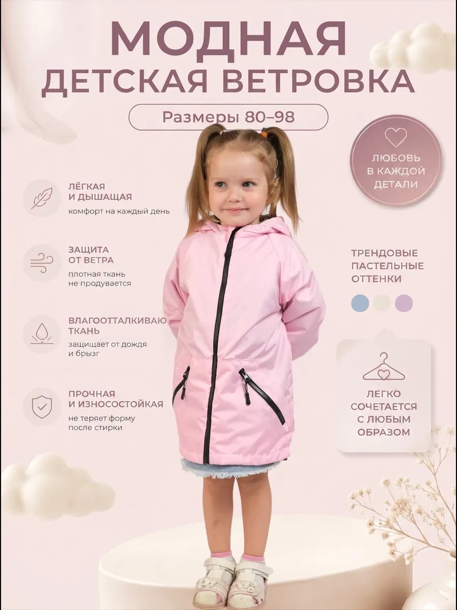 Ветровка для малыша с капюшоном лето-осень