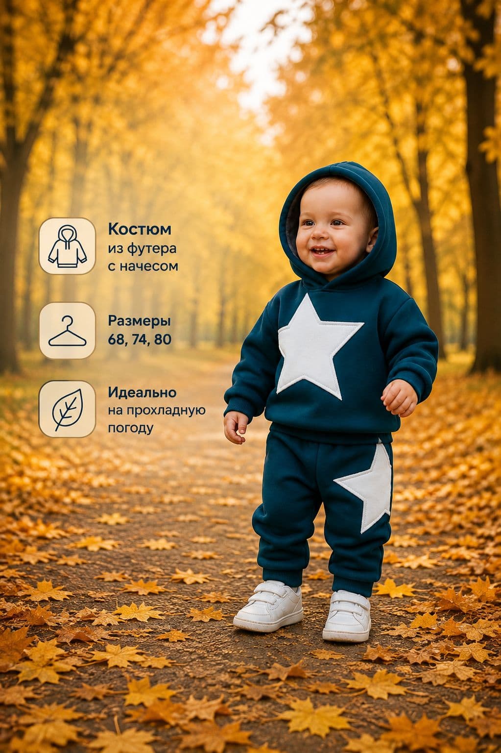 Костюм для малыша утепленный Синий